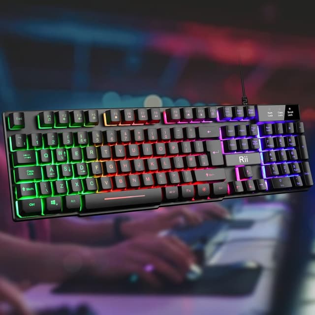Thumbnail 4 de Rii Gaming Keyboard Rainbow LED backlit wired keyboard