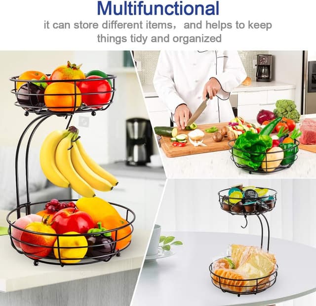 Thumbnail 6 de Auledio Iron 2-Tier Fruit Basket 64 oz ๐
