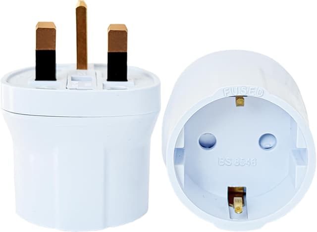 Thumbnail 6 de Double Dragon EU to UK Plug Adapter (Schuko & Europlug to UK 3-Pin) – BS8546 Certified, 13A Fused, White (2 Pack)