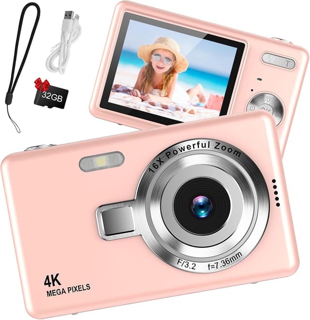 Detalle de Digital Camera 44MP 1080P FHD 16X Zoom, 32GB