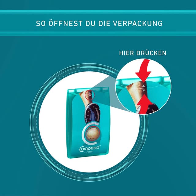 Detalle 2 de Compeed Sport Blasenpflaster für die Nutzung unter den Füßen (Hydrokolloid), 4,0 x 6,6 cm, 5 Stück