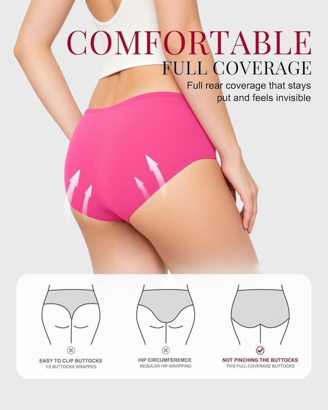 Detalle de TANSTC Damen Hipster-Slips im 6er-Pack aus Baumwolle (niedrige Taille, Stretch)