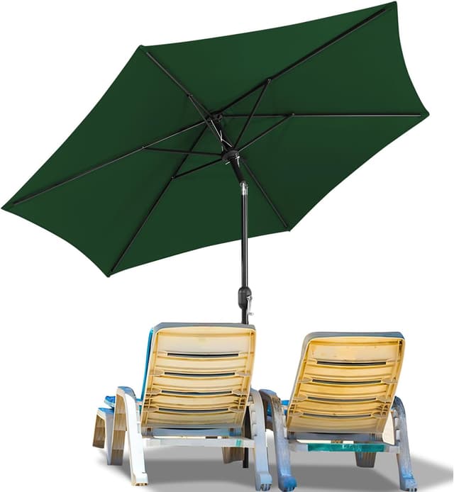 Detalle de Ollewiellan Parasol diametre 350/270 cm avec manivelle – toile UPF 50+ et protection imperméable