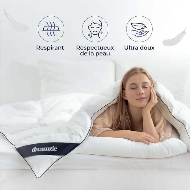 Thumbnail 6 de Dreamzie couette plume de canard Ultra Confort 220x240 cm (450 gsm) certifiée Oeko-Tex, RDS & Downpass