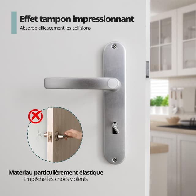 Detalle de virea 12 butoirs de porte transparents auto-adhésifs (21 x 6 mm)