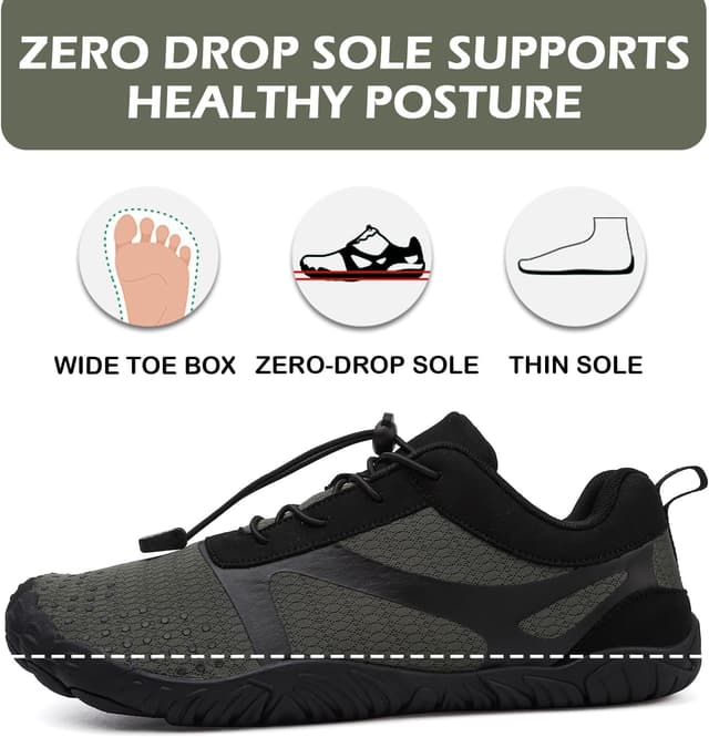 Detalle de DimaiGlobal Scarpe Barefoot Minimaliste da trail running e outdoor/indoor antiscivolo