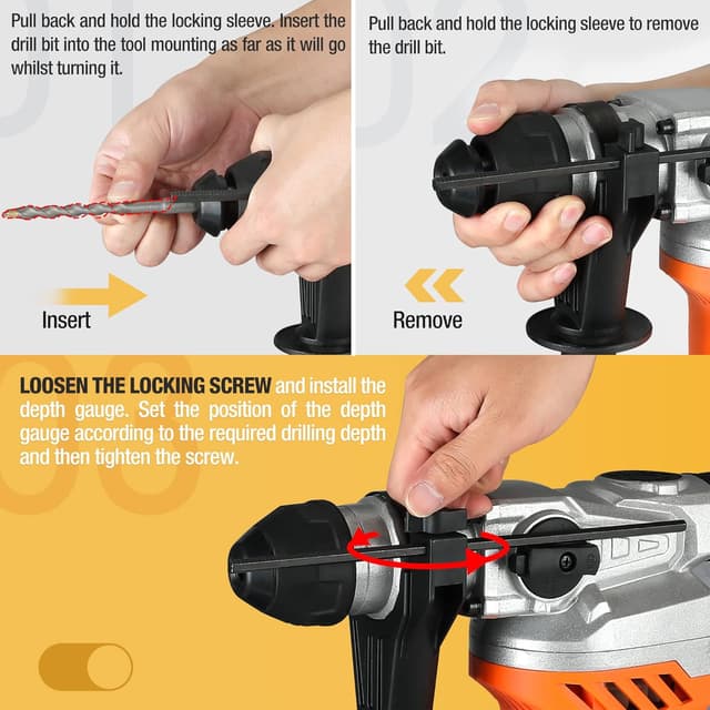 Detalle de ValueMax Trapano a Percussione 1600W 3 in 1 con 3 modalità e 4 velocità variabili