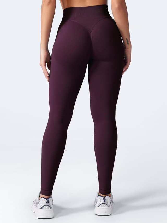 Detalle de VOYJOY Women Seamless Impact Scrunch Workout Leggings (Medium Waist, Tummy Control)