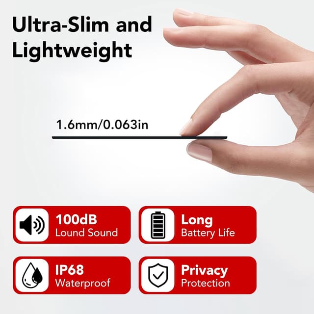 Detalle 2 de 2-Pack Android Wallet Tracker Card (Google Find Hub certified) – 1.6mm ultra slim, IP68 waterproof tag