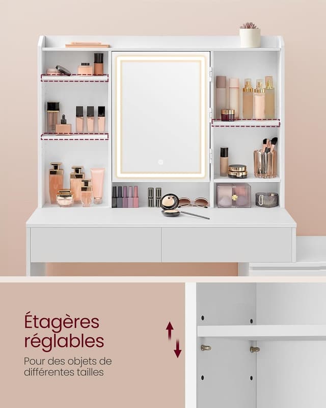 Thumbnail 5 de VASAGLE Coiffeuse LED 3 luminosités 💄