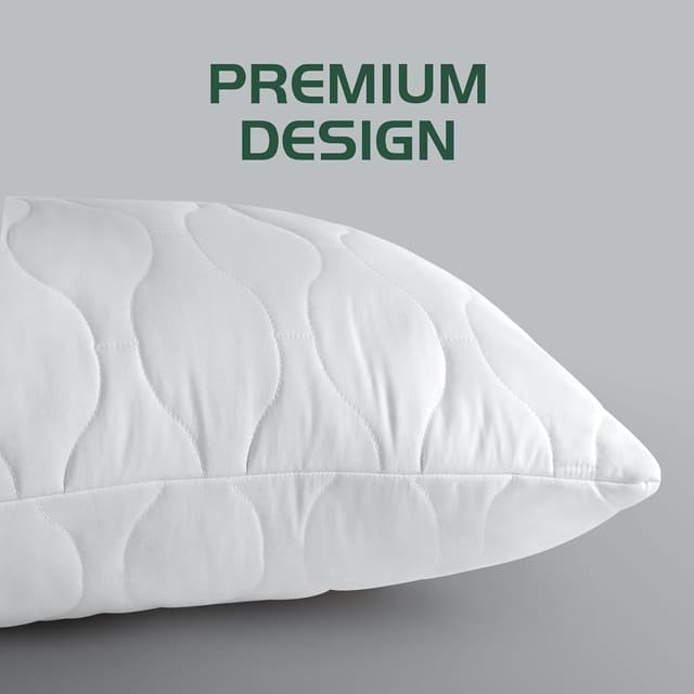 Detalle de Utopia Bedding Kopfkissen 40x80 cm (2er-Set) – gesteppte Zier- & Sofakissen in Weiß