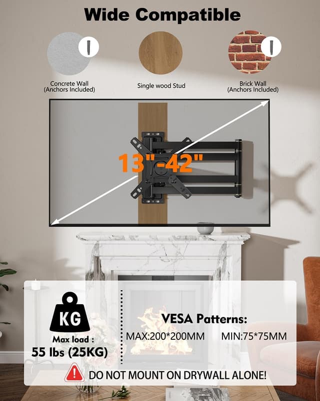 Detalle 2 de WHYFONE Long Reach 1036mm TV Wall Bracket