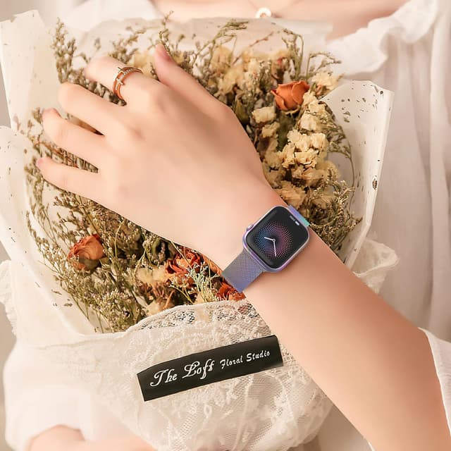 Detalle 2 de Yoohoo Milanese Loop metal band for Apple Watch (38mm–49mm) with dual magnetic clasp