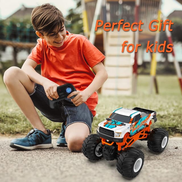 Thumbnail 6 de Kidcia 1:16 Remote Control Monster Truck (2.4 GHz) — Orange RC Car for Off-Road Play