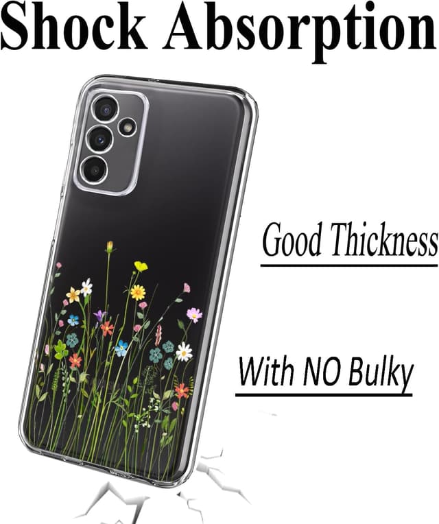 Detalle 2 de Unov clear case for Galaxy A15 – soft TPU protective cover with shock absorption and embossed design