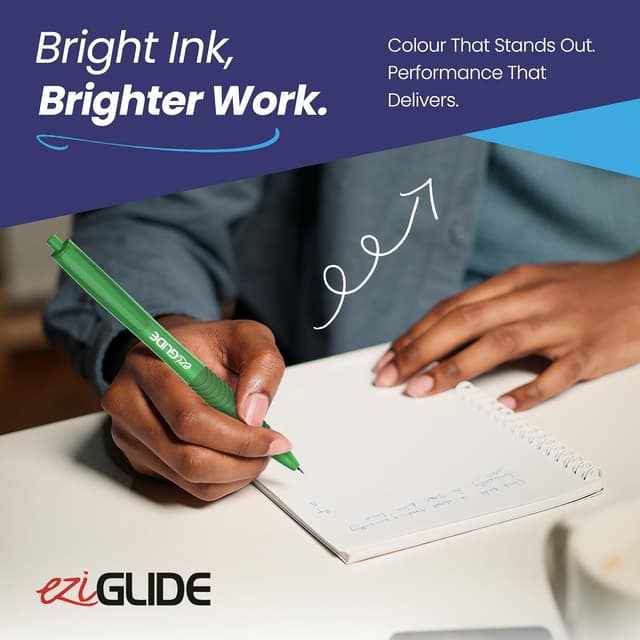 Detalle de EziGlide Green retractable gel pens (pack of 5) with 0.7 mm fine tip
