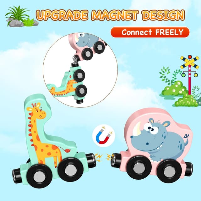 Thumbnail 3 de Zeoddler 11 Magnetic Wooden Train Set