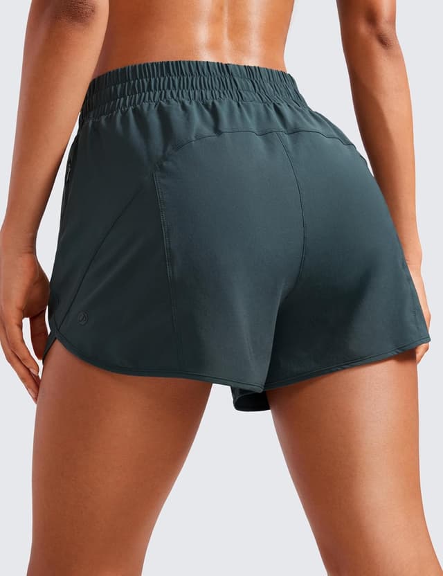 Detalle de CRZ YOGA Short de course femme dauphin taille haute à séchage rapide, poche zippée