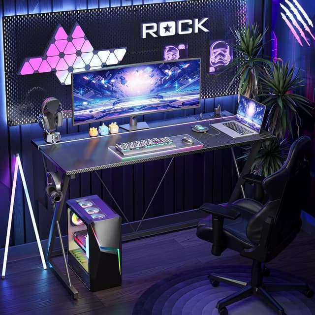 Detalle 2 de BEXEVUE Gaming Desk with LED Strip 120x50
