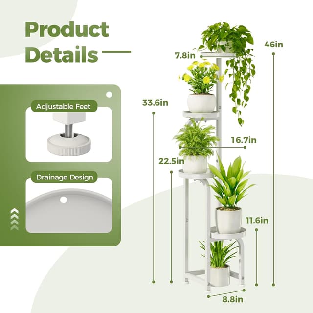 Detalle 2 de Bamworld Tall Plant Stand 4-tier plant rack