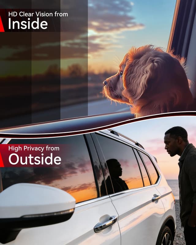 Detalle de IAQWE 35% VLT Ceramic Car Window Tint Film (20" x 20ft) — High Heat & UV Block Privacy Tint, Black