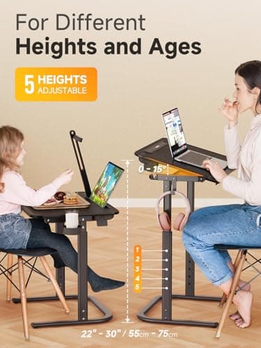 Detalle 2 de SAIJI Mesa de Estilo Moderno, Altura Ajustable, 65x45🚀