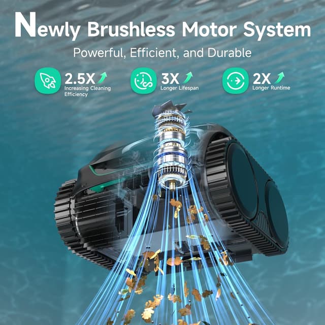 Detalle 2 de WYBOT C2 Cordless Robotic Pool Cleaner (2026 Upgraded) with Dual Filtration & App Scheduling