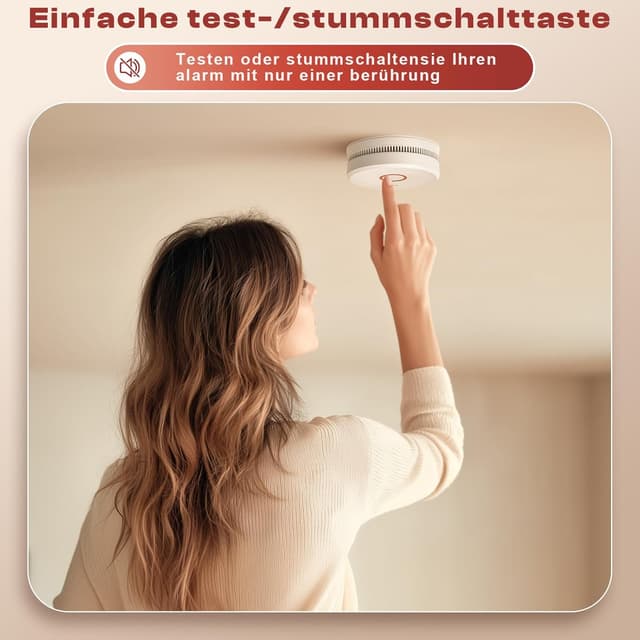 Thumbnail 6 de Rauchmelder mit 10-Jahre-Batterie (DIN EN 14604, 6er-Set) inkl. Magnethalter und Klebepads