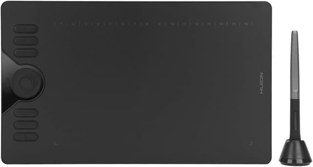 Detalle de HUION HS610 Grafiktablett (10 x 6,25 Zoll) mit 8.192 Stiftdruck und Neigungsfunktion