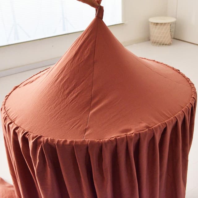 Detalle de Ginkago Baldachin fürs Kinderzimmer – Baby-Betthimmel als Spiel- & Leseecke, 280 cm hoch (Rot)