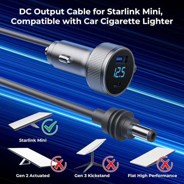 Detalle 2 de Starlink Mini Cable 16.4FT Car Charger with PD 40W