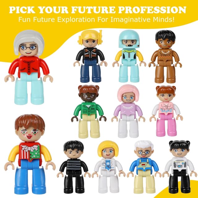 Detalle de Magnetic Figures for Kids (12-piece magnetic play people set) – STEM magnetic building role-play figures