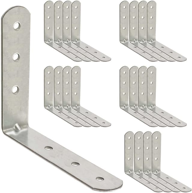Thumbnail 6 de OMIDEAS set of 8 stainless steel 90° angle brackets (100 x 100 x 20mm) with screws