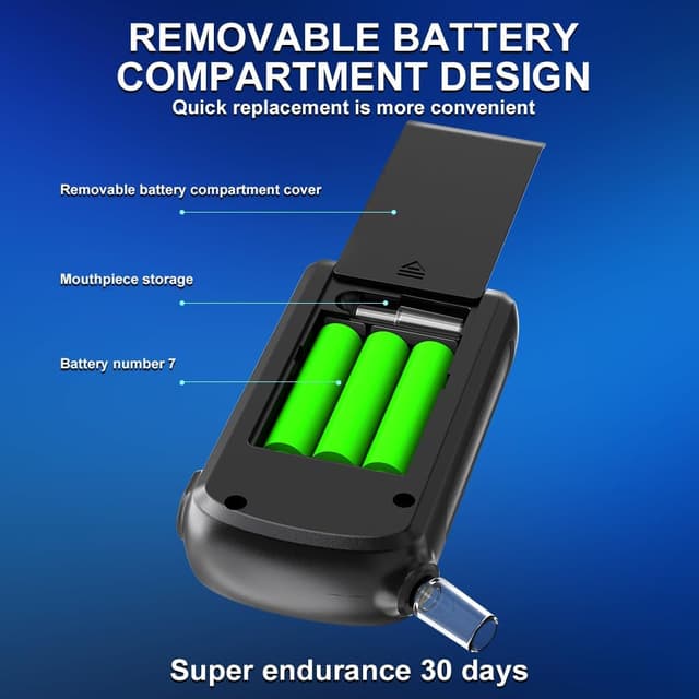 Detalle de Pozxiol etilometro portatile certificato con apposito boccaglio e test rapido per uso domestico e feste