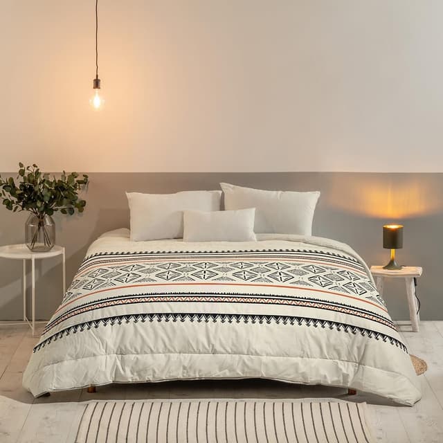 Detalle de Bleu Câlin Couette chaude imprimée 1 personne, 140x200 cm en microfibre