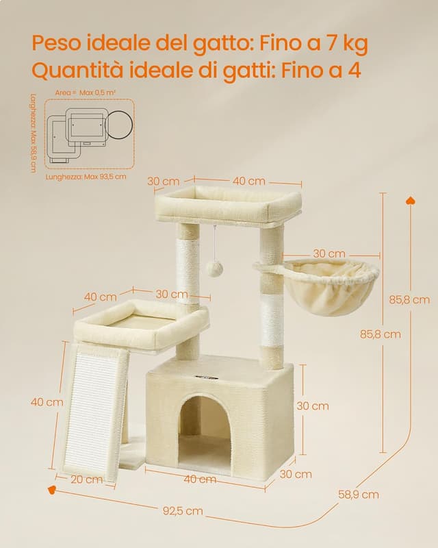Thumbnail 5 de Feandrea PCT013LF01 Albero per Gatti 85,8 cm