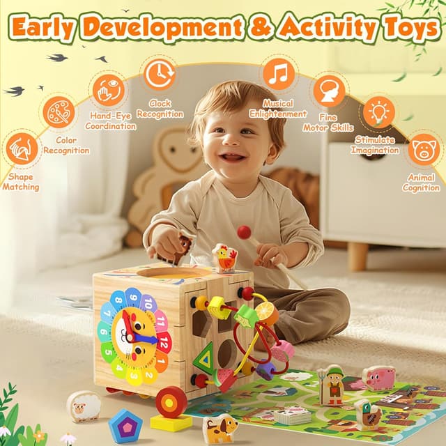 Detalle 2 de LZDMY Montessori Activity Cube 7 in 1