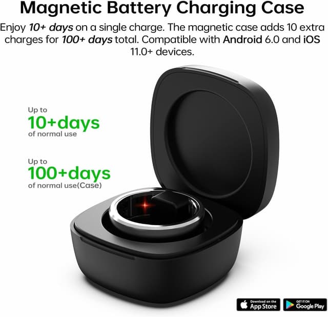 Detalle de ZBNMY Smart Ring for Women & Men (Fitness Tracker Ring) with Heart Rate, Sleep & Blood Oxygen, Rose Gold, Size 8