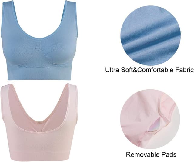 Thumbnail 5 de Lemef 3-Pack Seamless Sports Bra Wirefree Yoga Bra for Women 📿