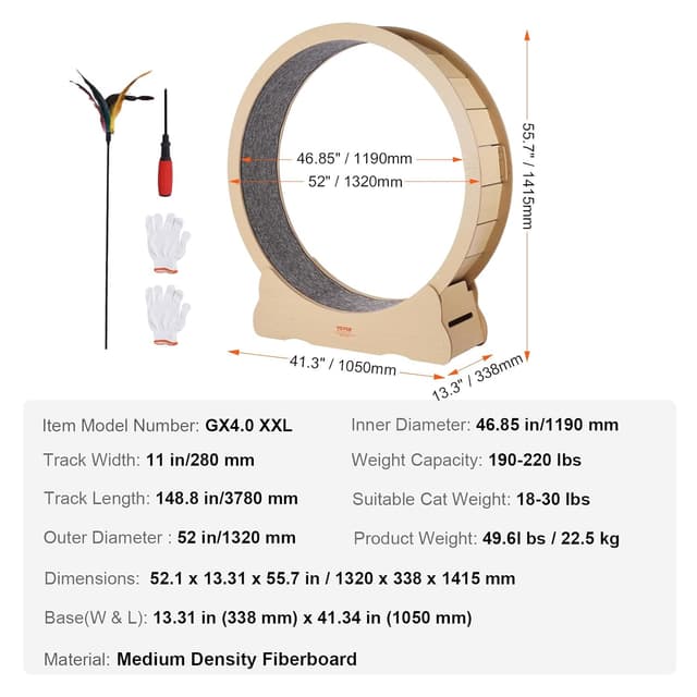 Thumbnail 6 de Roue d’exercice chat 1320 mm VEVOR