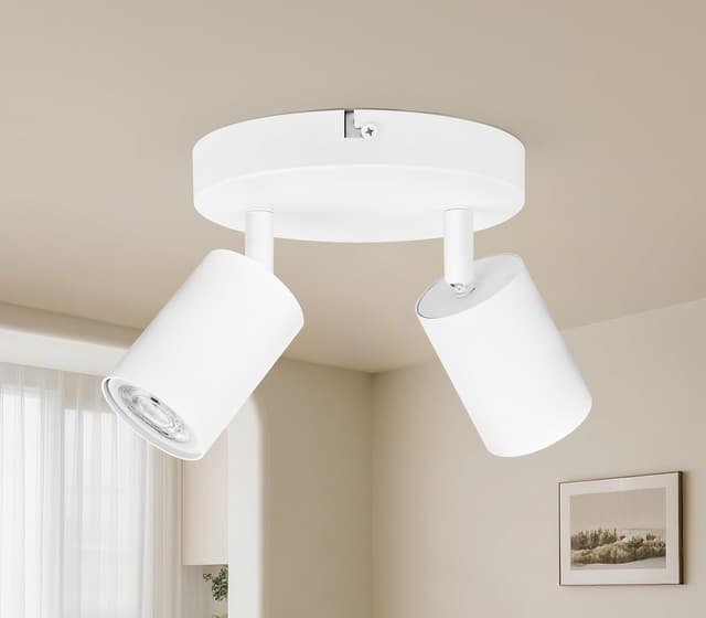 Detalle de GeyouLux 2-flammiger Deckenstrahler rund (GU10) mit schwenkbaren Spots