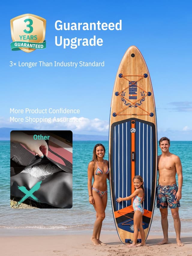 Detalle 2 de Niphean (Extra Large) Inflatable Paddle Board (SUP) for 2–3 People, 500+ lbs Capacity + Accessories