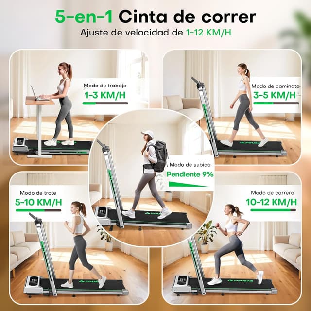 Detalle 1 de FOUSAE Cinta de Correr Plegable 12KM/H