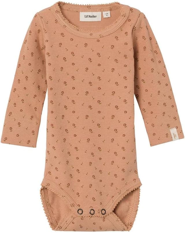 Detalle 2 de NAME IT Baby Mädchen Longarmbody „Nbfgago“ im Slim-Body Schnitt (1er Pack)