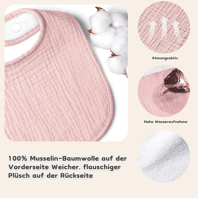 Detalle de Susurration Baby Sabberlätzchen 6er Pack