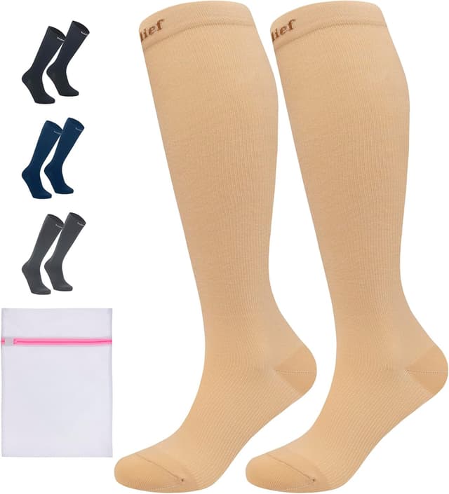 Detalle de 360 RELIEF 15–20 mmHg Travel Flight Compression Socks (Relief Graduated Support) for Women & Men