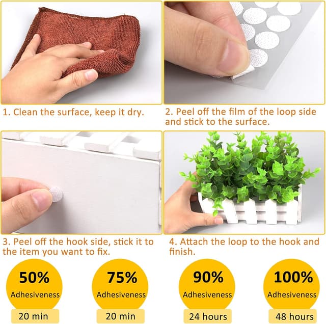 Detalle 2 de Klettpunkte Selbstklebend 10 mm Weiß