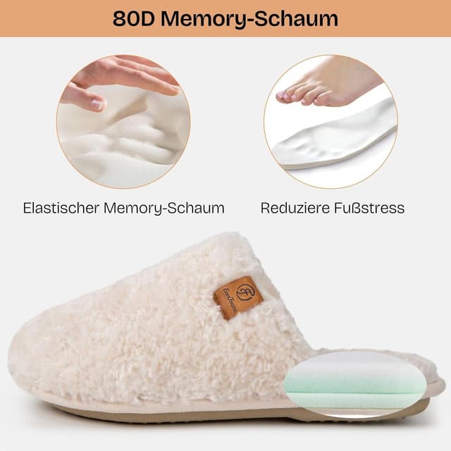 Detalle 2 de EverFoams Damen Scuff Hausschuhe mit 80D-Memoryschaum – weiche, rutschfeste Pantoffeln