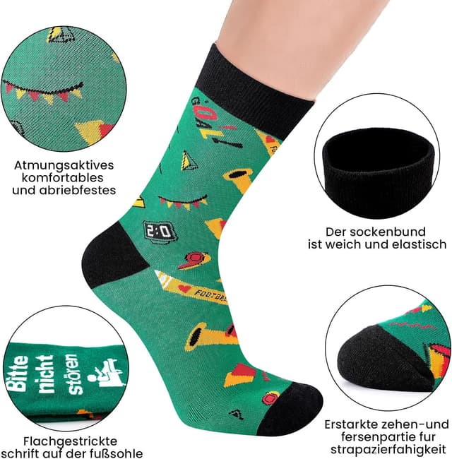 Detalle de Effeet Lustige Socken Herren 37–46 – Fußball-Spruch als Geschenk für Männer