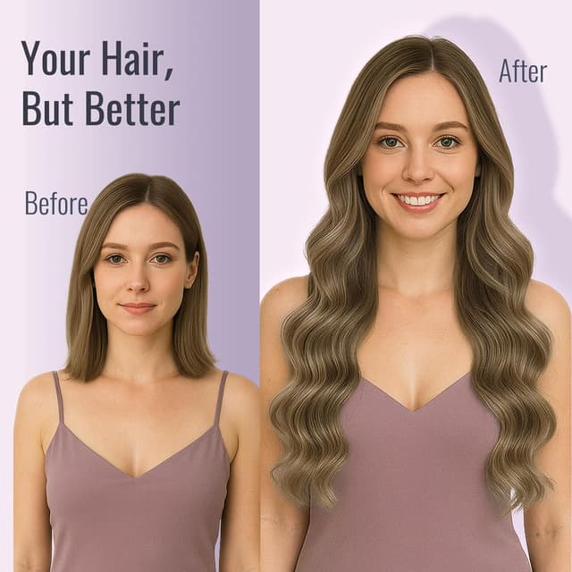 Thumbnail 5 de Fshine Extensiones Adhesivas Pelo Natural 20 Pzas 18" 💇♀